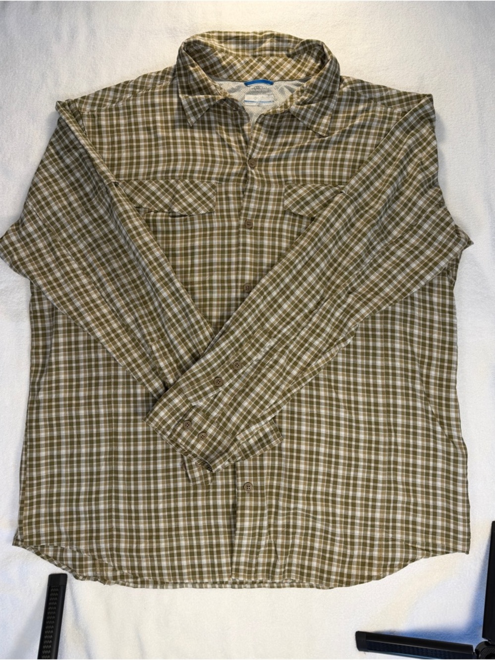 Columbia Omni-Shade Plaid Fishing Shirt XXL 2TG Vented Outdoor Hiking